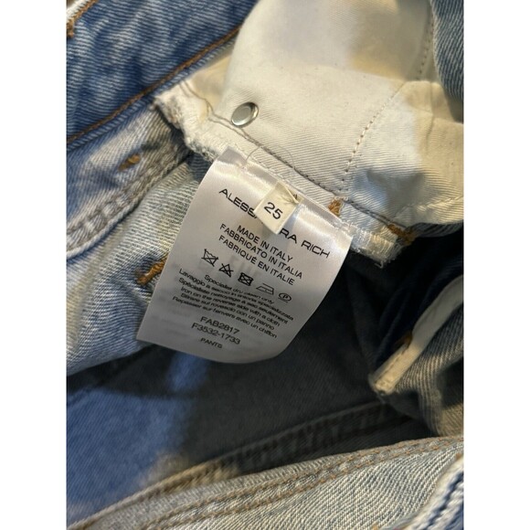 Alessandra Rich Embellished Logo Patch Cropped Jeans 25 Made In Italy - Picture 7 of 8